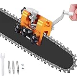 Kettensägenschärfer,Sägekettenschärfgerät,Chain Sharpener For Chainsaw, Handkurbeln Tragbar Kettensäge Schärfgerät,Mit Schraubenschlüssel,drei Schleifköpfe Für alle Arten von Elektrische Kettensägen