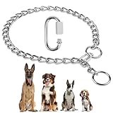 AUAUY Kettenhundkragen, Edelstahl Hundehalskette, Verstellbare Hunde Halsband mit Verbindungsverschluss, Hunde Kette zum Hundetraining, Halskette P-Kettenkragen für Hunden (L: 60 cm, Ø 3,5 mm)