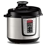 Tefal CY505E Fast & Delicious Multikocher | elektrischer Schnellkochtopf | 6 L Kapazität | 25 Automatische Programme | Bis zu 80 % schnelleres Kochen | Energiesparend | Rezeptheft | 1200 W | Edelstahl