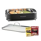 PowerXL Smokeless Grill - Elektro Grill - rauch- & gerucharmer Grillgenuss - mit Grillplatte, Grillrost & Aromafunktion - Anti-Haft-Beschichtung - mit Thermo-Glasdeckel - Indoor Grill - 1500 Watt