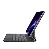 Synchro QWERTZ Tastaturhülle für iPad Pro 11 Zoll (4./3./2./1. Gen) & Air 6. 11 Zoll (M2, 2024) & iPad Air 5./4. Gen 10,9 Zoll, Magic-Stand-Tastaturhülle mit Multi-Touch-Trackpad (Schwarz)