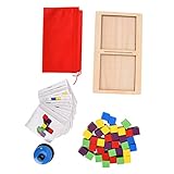 OVAQUIXI Lernspielzeug aus Holzbausteinen für, Fördert das Logische Denken und die Handfähigkeiten, Set mit 36 ​​Karten und Blöcken, Ideal für das Lernen zu Hause (JQN-Doppelkampf-Denkbausteine)