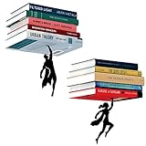 Schwimmende Bücherregale für Kinder, unsichtbares Regal – Metall-Bücherregal für Wanddekoration, Bücherliebhaber – Bücherregal, schwebende Bücherregale für die Wand (Wunderregal + Supershelf)