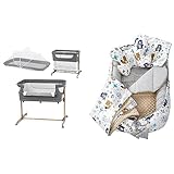 MoMi SMARTBED 4-in-1 Kinderbeistellbetten bis 15 kg & Medi Partners 5 teilig Babynestchen Set Babynest 100x60x15