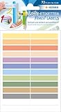 HERMA 15238 Stifte-Etiketten für Kinder, 60 Stück, 10 x 46 mm, selbstklebend, Namensaufkleber für Stifte Schule Kindergarten Lineale Federmäppchen, Schulaufkleber für Kinder Mädchen Jungen, bunt