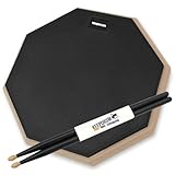 keepdrum Übungspad DP-BK12 schwarz 12 Zoll mit keepdrum Drumsticks 5BB 1 Paar