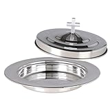 XAGMODSHN Stapelbarer Edelstahl-Brotteller für Kommunion mit Deckel für Veranstaltungen und religiöse Versammlungen, platzsparendes Design, religiöse Veranstaltung, Servierschale
