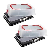 Dr. Oetker 9930650 2-er Set Springform rechteckig mit Tragedeckel, rechteckige Lasagneform, Backform, Auflaufform, Lasagneform, Stahl, 42 x 29 x 7 cm