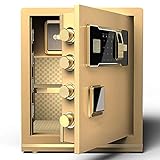 Feuerfester wasserdichter digitaler Safe mit Fingerabdruck- und Passwortschutz, sicherer Safe für Zuhause mit digitaler Tastatursperre für Büro und Wertsachen