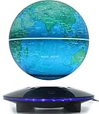 Magnetische schwebenden Globus, 6 Zoll LED Levitation schwimmende Weltkarte Globus, Auto Rotation in der Mitte der Luft mit Touch Control für Home Office Desk Dekoration aufgehängt Blau