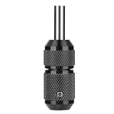 Tattoo-Griff selbst, 22 mm Aluminiumlegierung, professionelle Tattoo-Maschinengriff, Stahlnadelstange, Rohrventilschaft, Zubehör (Farbe: Schwarz)