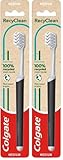 COLGATE RECYCLEAN Zahnbürste, mittelgroß, Weiß (Packung mit 2)