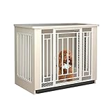 Hundekäfig, robuste Hundebox aus Holz, stabile Anti-Kau-Zwinger für kleine/mittlere/große Rassen, stilvolles Design