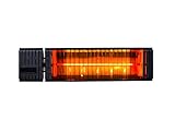 OUTTECH Heizstrahler, schwarz, Aluminium, 58 x 15 cm, wassergeschützt, Fernbedienung mit 2 Stufen
