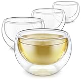 Teabloom Doppelwandige Tassen – Set mit 4 Isolierglasbechern für Tee, Kaffee, Espresso und mehr - 150ml – Classica Teetassen Kollektion