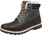 Mishansha Winterschuhe Herren Damen Winterstiefel Warm Gefüttert Winterboots Wasserdicht Leichte Winter Boots Rutschfest Outdoor Kurz Stiefel für Frauen Männer, Zedernbraun, 45 EU