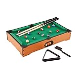 Sport1 Mini-Billardtisch zum Aufstellen von Billiardtischen, Maße 51 x 31 x 10 cm, mit 2 Queuen, nummerierten Bällen und Schnatz.