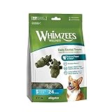 WHIMZEES By Wellness Krokodil, natürliche, getreidefreie Zahnpflegesnacks, Kaustangen für kleine Hunde, 24 Stück, Größe S