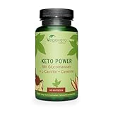 KETO POWER | Abnehmen* & Stoffwechsel** | Hochdosiert mit Glucomannan, Apfelessig, Cholin und L-Carnitin | Keto Diät | Vegan & Ohne Zusätze | 60 Kapseln | Deutsche Produktion von Vegavero®