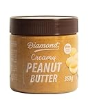 DIAMOND Erdnussbutter, Peanut Butter aus 91% gerösteten Erdnusskernen, cremig, im Glas, vegan und glutenfrei - 1 x 350 g