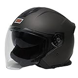 ORIGINE Motorradhelm Jethelm Roller Helm Scooter Helm Moped Mofa Helm mit Doppelvisier ECE Zertifizierung (SOLID Titanium,M)