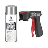 AUPROTEC Pistolengriff + Normfest Lackspray Silver Star Felgen Silber Spray Sprühlack Felgenlack Autolack 1x 400ml
