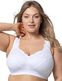 Kudreshov Lingerie BH Damen Amelia ohne Bügel Baumwolle – Entlastungs BH B-F ohne Bügel Große Größen – Minimizer BH – BH Breite Träger (DE/NL/SE/PL, Körbchengröße & Bandgröße, D, 115)