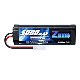 Zeee NiMH Akku 7,2V 5000mAh RC Akku für RC Auto RC LKW HPI Losi Kyosho RC Hobby RC Cars Aeroplane Helicopter Boat (1 Packungen)