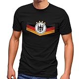MoonWorks® Herren T-Shirt Deutschland Fußball EM 2021 Deutschlandflagge Nationalfahne Wappen Adler Fanshirt schwarz XL