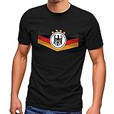 MoonWorks® Herren T-Shirt Deutschland Fußball EM 2024 Deutschlandflagge Nationalfahne Wappen Adler Fanshirt schwarz 3XL