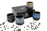 Pheniox | Cappuccino Tassen Set Infinity | 4-teilig | 220 ml | hochwertige Kaffee Tassen aus Porzellan Steingut | ohne Henkel | Geschenk in modernem Design | Espresso | Mokka | Tee