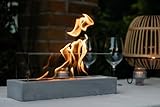 GRAURAUM Bio-Ethanol Kamin Tischkamin: Indoor & Outdoor Kaminfeuer mit Glas - 40cmx11cmx6cm Deko Tischfeuer für Wohnzimmertisch & Garten - Handgemacht in Deutschland