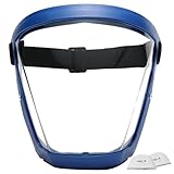 Gesichtsschild mit 2 -pcs -Baumwollfiltern Anti -Nebel -High -Definition -Gesichtsschildmaske mit verstellbaren Gurten Vollgesichtsmaske gegen Wind, Sand, Staub, Wasser, UV und Öldämpfe (schwarz und