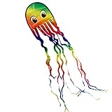 CIM Oktopus Drachen - Krake DRAKI Rainbow - Einleiner für Kinder ab 3 Jahren - Abmessung: 25x160cm - inkl. Drachenschnur