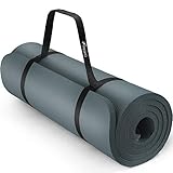 TRESKO Yogamatte Phthalatfrei - Gymnastikmatte rutschfest, Pilatesmatte Fitnessmatte mit Tragegurt, 185 x 60 x 1,5 cm Petrol