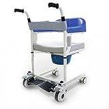 Self-Service-Rollstuhllifte Manueller Patientenlift-Transferstuhl, weicher Sitz, Bettpfanne, 9-Stufen-Anpassung, 180 ° -Öffnung und -Schließung, für die Pflege gelähmter älterer Menschen, be