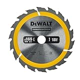 Dewalt Construction Bau-Kreissägeblatt für Handkreissägen DT1933 (165/20, 18WZ, 20°, für schnelle Schnitte auf Handkreissägen, extrem robust & nagelfest)