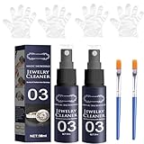 2 Stück -Spray, schnelles Schmuck-Reinigungsspray, Uhr, Silber, Gold, Allzweckreiniger, Anti-Anlaufschutz für Ohrringe, Ringe, Halskette (60 ml, 2 Stück) FFn905 (Dark Blue, One Size)