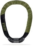 AARON Lock One Fahrradschloss mit 5-stelligem Zahlencode, Kettenschloss aus Stahl und hoher Sicherheitsstufe, Schloss für für E-Bike, Mountainbike, Trekkingrad, Tourenrad, Rennrad in Olive