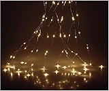 Vanorell 100 LEDs Lichterbündel mit 20 blinkenden LEDs warmweiß mit Blinklicht Silberdraht Lichterregen LED Stränge Lichterstränge Lichterbüschel Lichterstrang Wasserfall innen außen