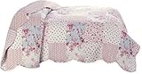 Delindo Lifestyle Tagesdecke Patchworkdecke Rosen im Landhausstil, Bettüberwurf im Patchwork Design, 240x260 cm