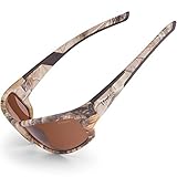 Verdster Dakota Polarisierte Sonnenbrille für Herren und Damen Braunes Camouflage Design Sportbrillen Ideal für Angeln Jagd Angler Jägger Camo