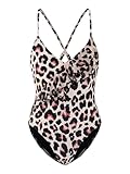 Kaerm Kinder Mädchen Schwimmanzug Leopardenmuster Bademode Sportlich Crossover Schwimm Body Ärmellos Trikot Sommer Beachwear Leopard 104-110