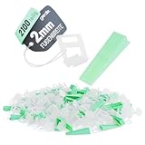 greate 2100-teiliges Fliesen Nivelliersystem 2mm - Fliesenverlegehilfe Set mit 2000 Zuglaschen & 100 Keilen - Fliesen Keile Set - Fliesen Verlegehilfe