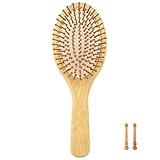 Haarbürste, Natur Haarbürste aus Bambus Luftkissen Kamm Abgerundeten Holzborsten, Holz Haarbürste Relax Kopfhaut Massage Anti Static Kamm