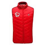 Beheizbare Weste für Unisex 9 Heizzonen Beheizte Jacke USB Eletriksche Heizweste 3 Einstellbar Temperatur Wärmeweste Herren Damen Ärmellose Vest für Wandern Motorrad Jagd Camping Skifahren