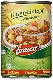 Erasco Linsen-Eintopf mit Würstchen (1 x 400g), In nur 5 Minuten fertig – Ausgewähltes Gemüse – Einfach köstlich - Ohne Schnickschnack