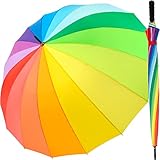 iX-brella Regenschirm XXL Regenbogen 129 cm Fiberglas,...