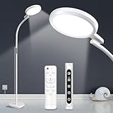 YKeluxon Stehlampe Tageslichtlampe Lichttherapie-Lampe 10000 Lux, LED UV-freie Vollspektrum-Boden glücklich Therapie-Lampe mit Fernbedienung für Haus/Büro/Lesen/Entspannung (Weiß)