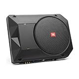 JBL BassPro SL2 Aktiv Subwoofer Auto Set - Car hifi Untersitz Bassbox Gehäuse mit Bassreflex Woofer box groß 200mm und 125 Watt aktiver Verstärker, Schwarz, 44